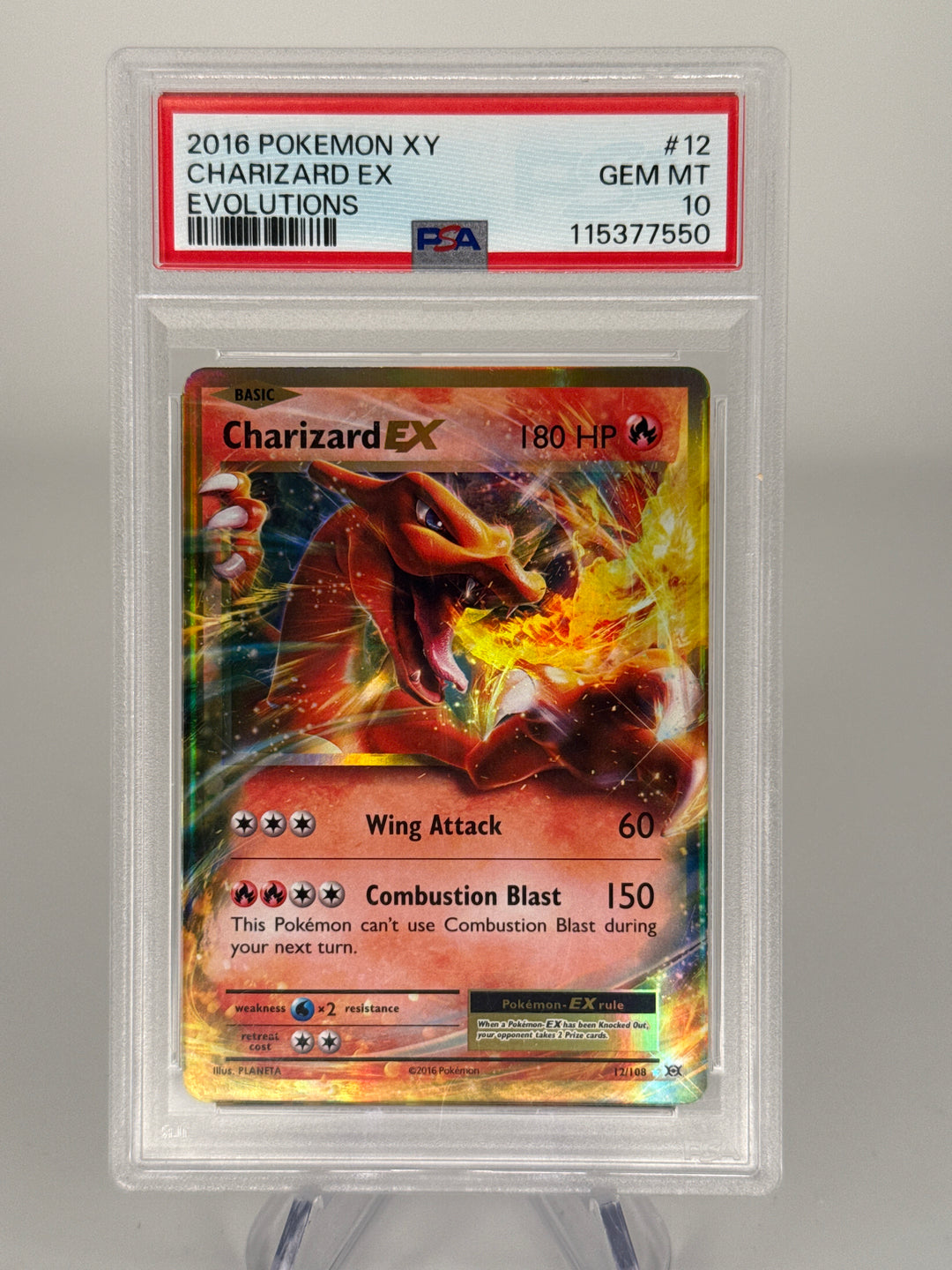 Pokemon TCG 2016 Charizard EX XY Evolutions, 12/108, PSA 10 Gem Mint