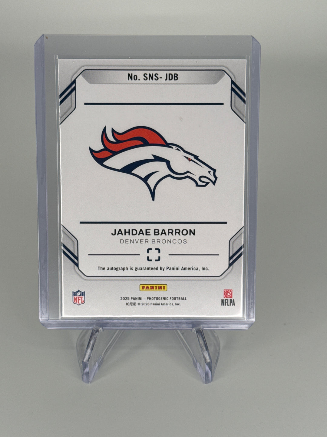 Jahdae Barron 2025 Panini Photogenic Snapshot Rookie Auto, 1/5