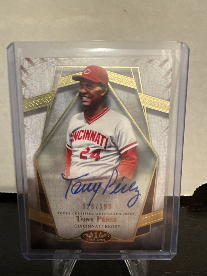 Tony Perez 2022 Topps Tier One Prime Performers Auto, 028/299