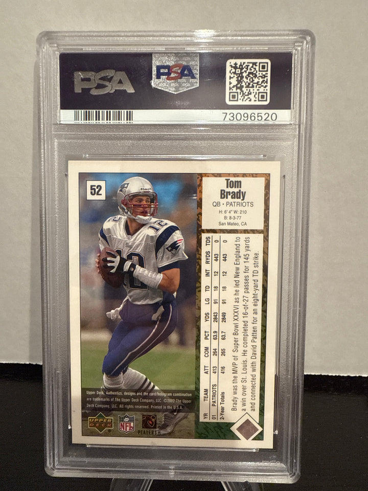 Tom Brady 2002 Upper Deck Authentics, PSA 9 Mint