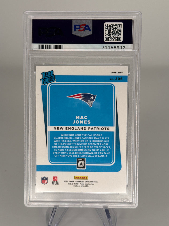 Mac Jones 2021 Panini Donruss Optic Holo Rated Rookie, PSA 10 Gem Mint
