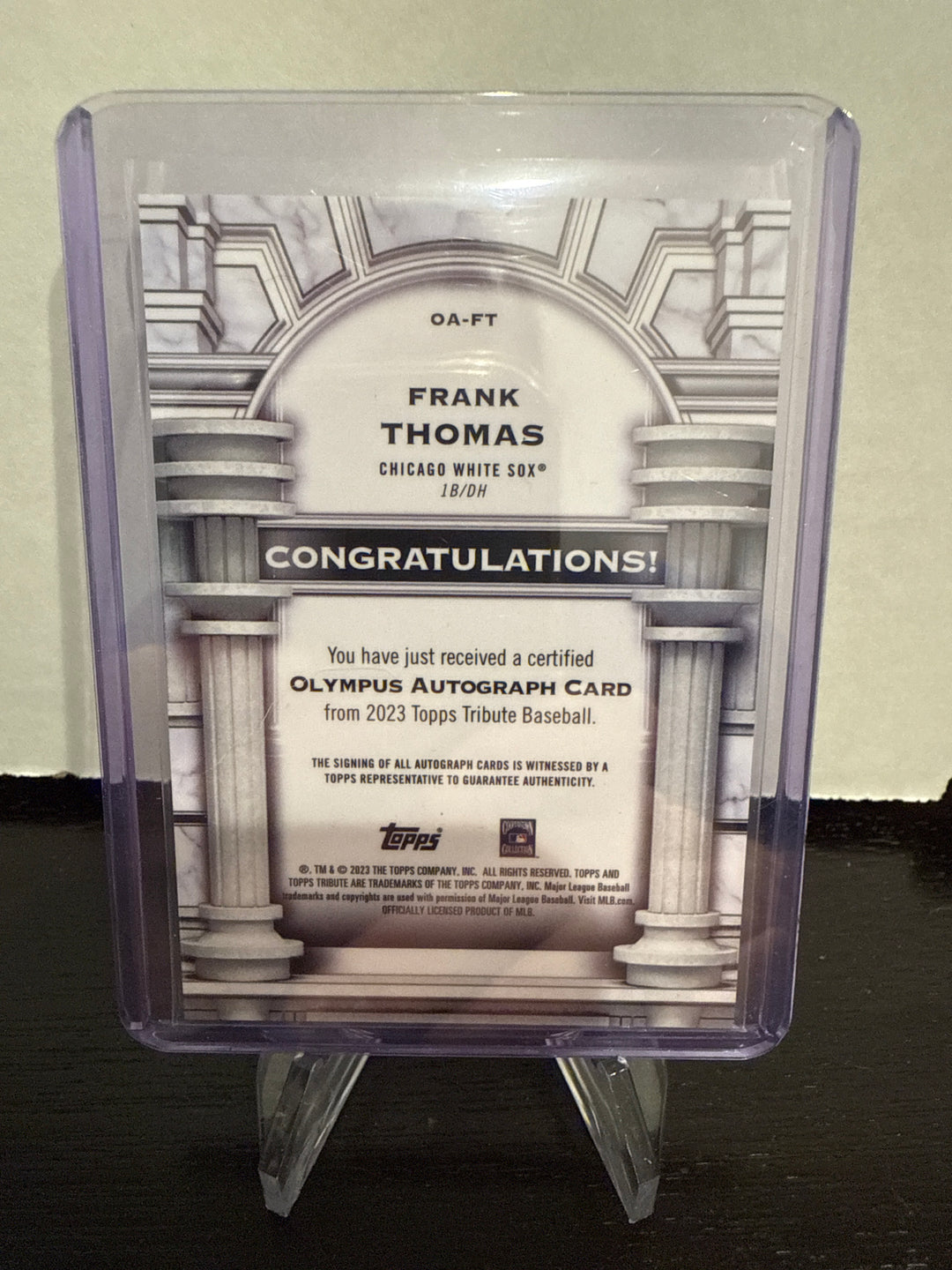 Frank Thomas 2023 Topps Tribute Olympus Auto, 097/100