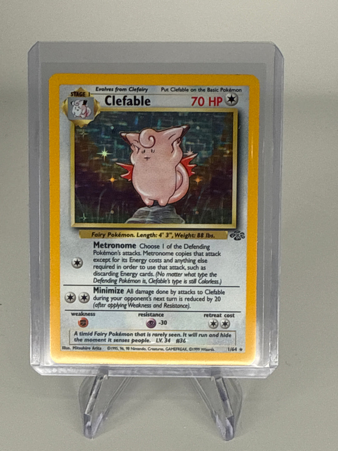 Pokemon TCG 1999 Clefable Jungle Set Holo, 1/64