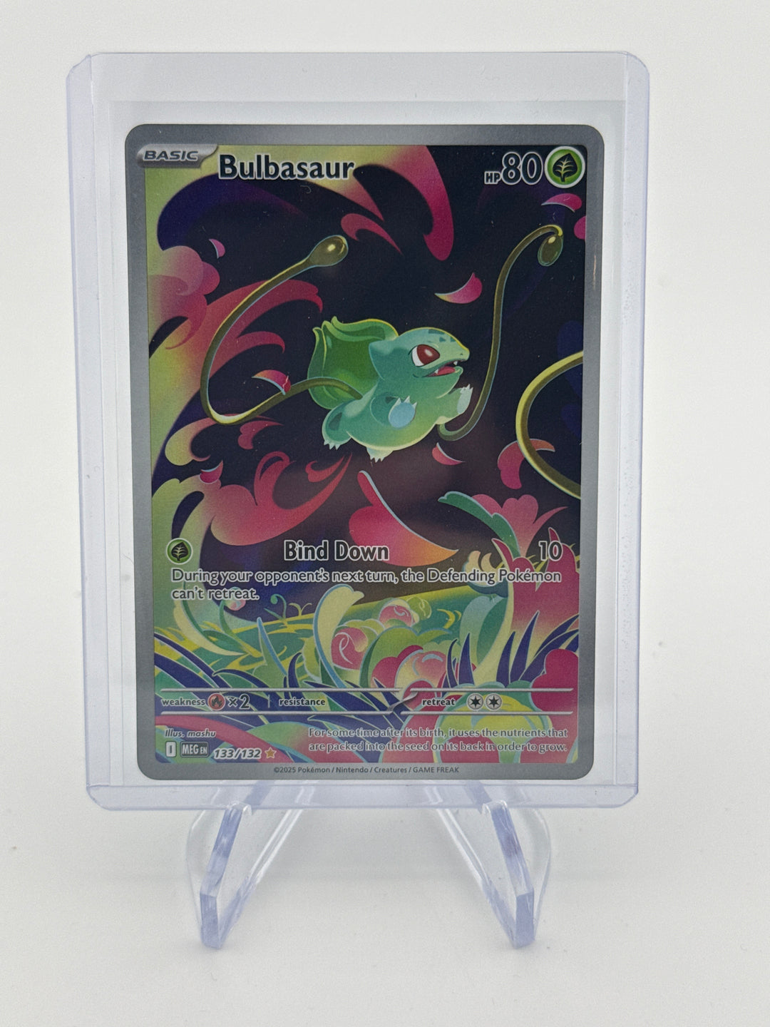 Pokemon TCG 2025 Bulbasaur Mega Evolutions Full Art Illustration Rare, 133/132