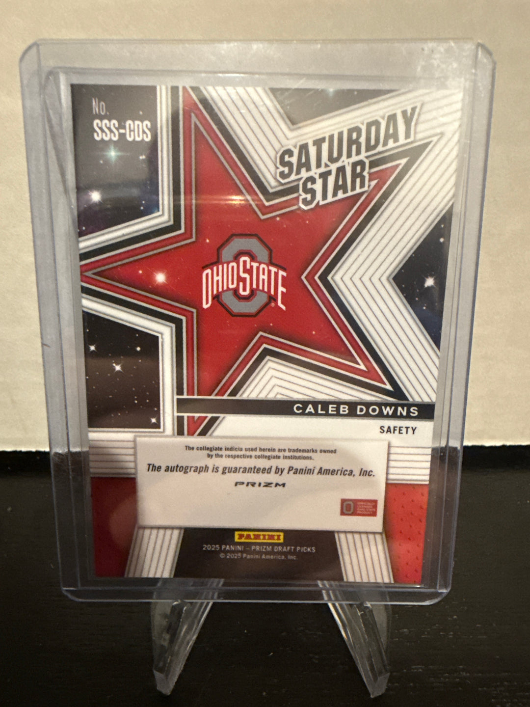 Caleb Downs 2025 Panini Prizm Draft Picks Saturday Star Silver Prospect Auto