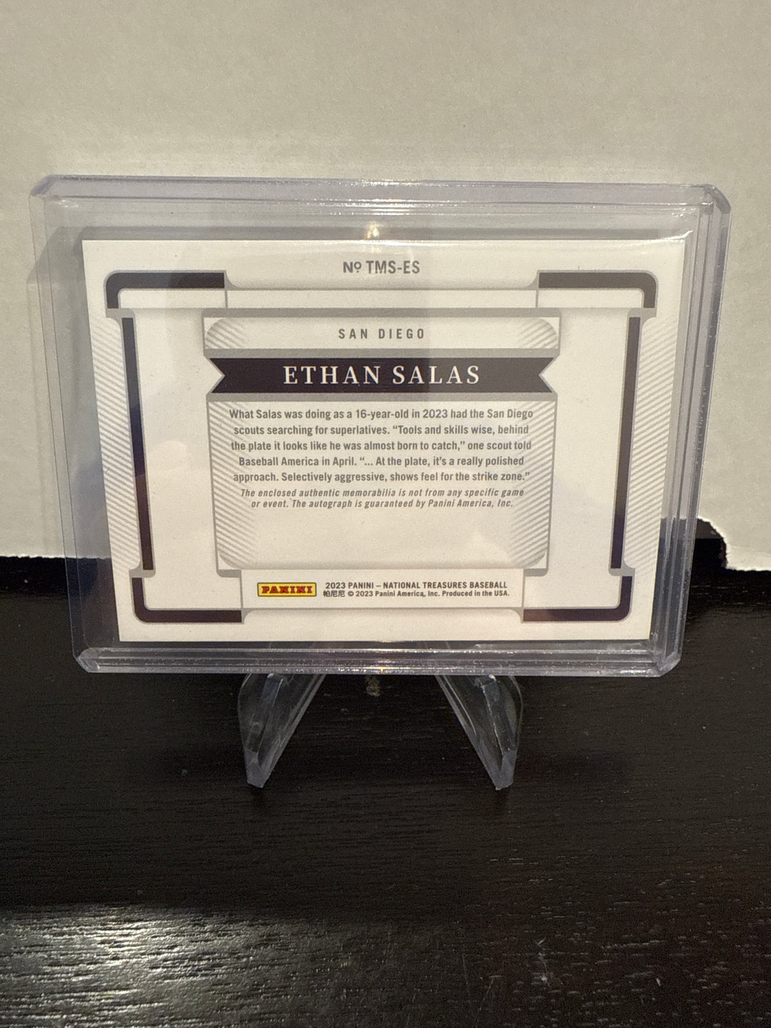 Ethan Salas 2023 Panini National Treasures Patch Auto, 93/99