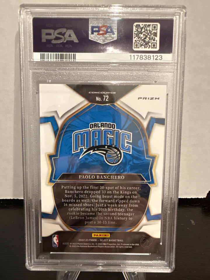 Paolo Banchero 2022 Panini Select Red Cracked Ice Rookie, PSA 10 Gem Mint