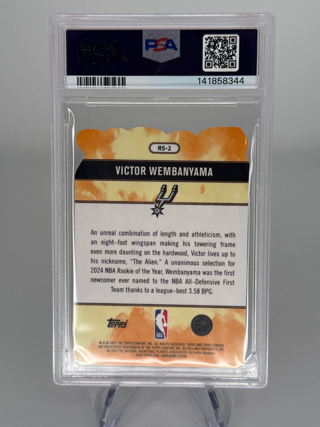 Victor Wembanyama 2025 Topps Chrome Rock Stars SSP Case Hit, PSA 10 Gem Mint
