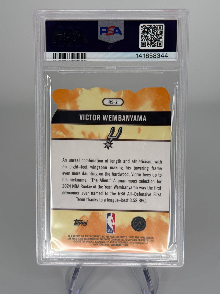 Victor Wembanyama 2025 Topps Chrome Rock Stars SSP Case Hit, PSA 10 Gem Mint