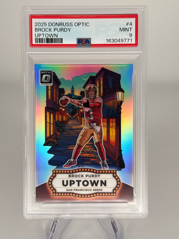 Brock Purdy 2025 Panini Donruss Optic Uptown SSP Case Hit, PSA 9 Mint