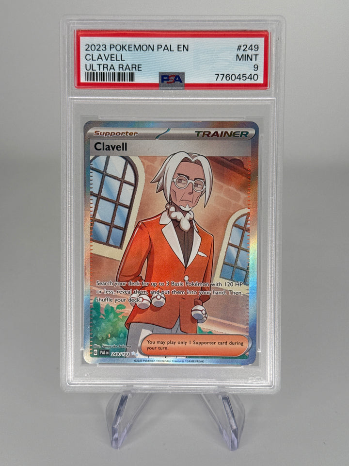 Pokemon TCG 2023 Clavell Paldean Fates Ultra Rare Trainer, 249/193, PSA 9 Mint