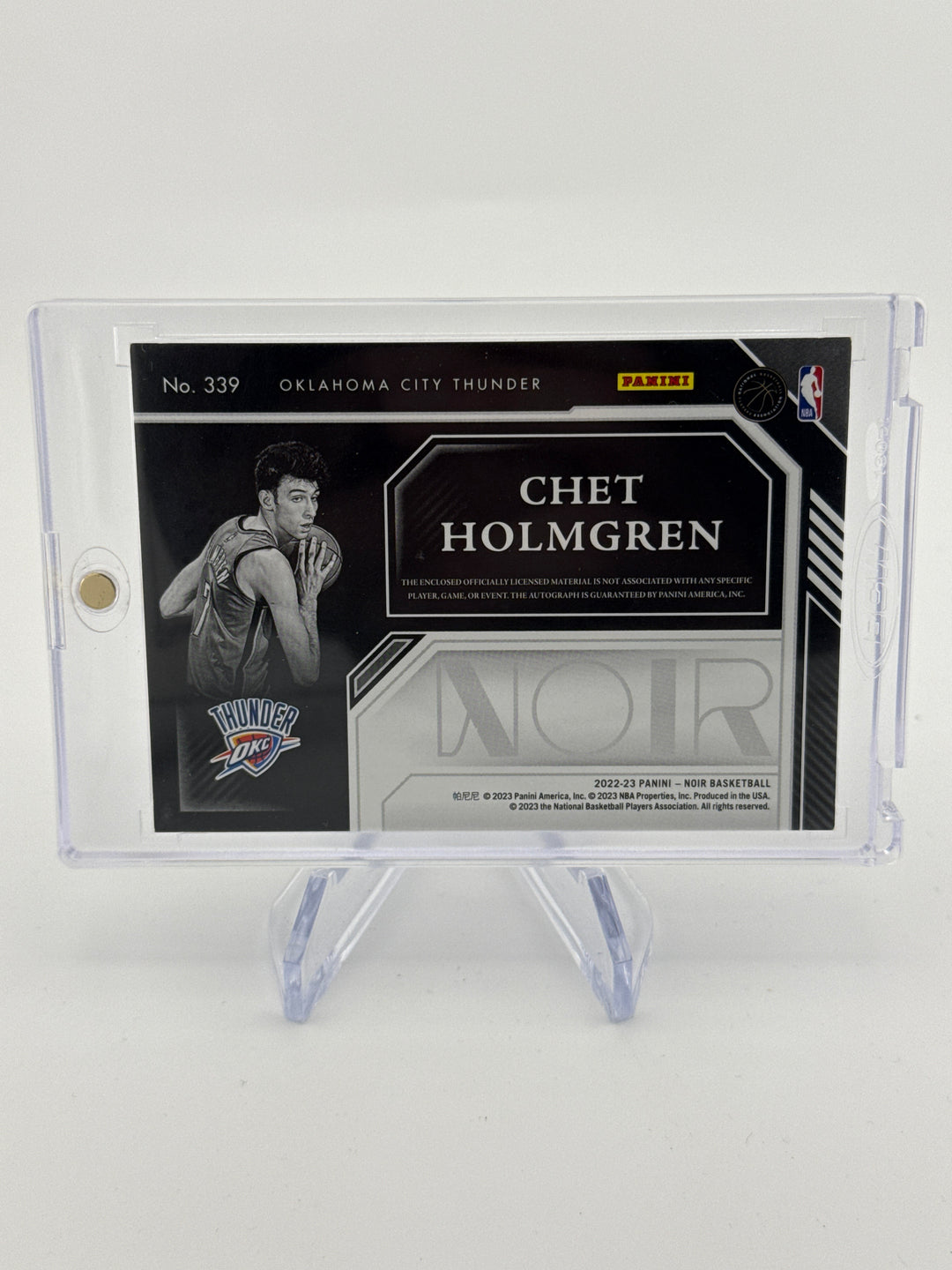 Chet Holmgren 2022 Panini Noir Rookie Patch Auto, 22/99