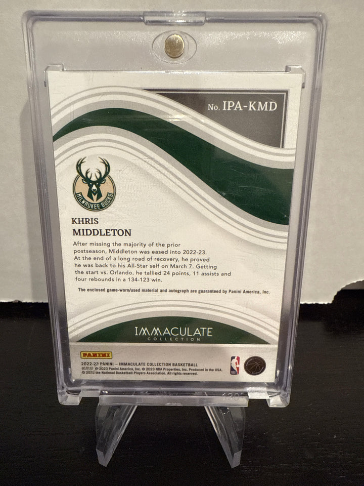 Khris Middleton 2023 Panini Immaculate Patch Auto, 05/25