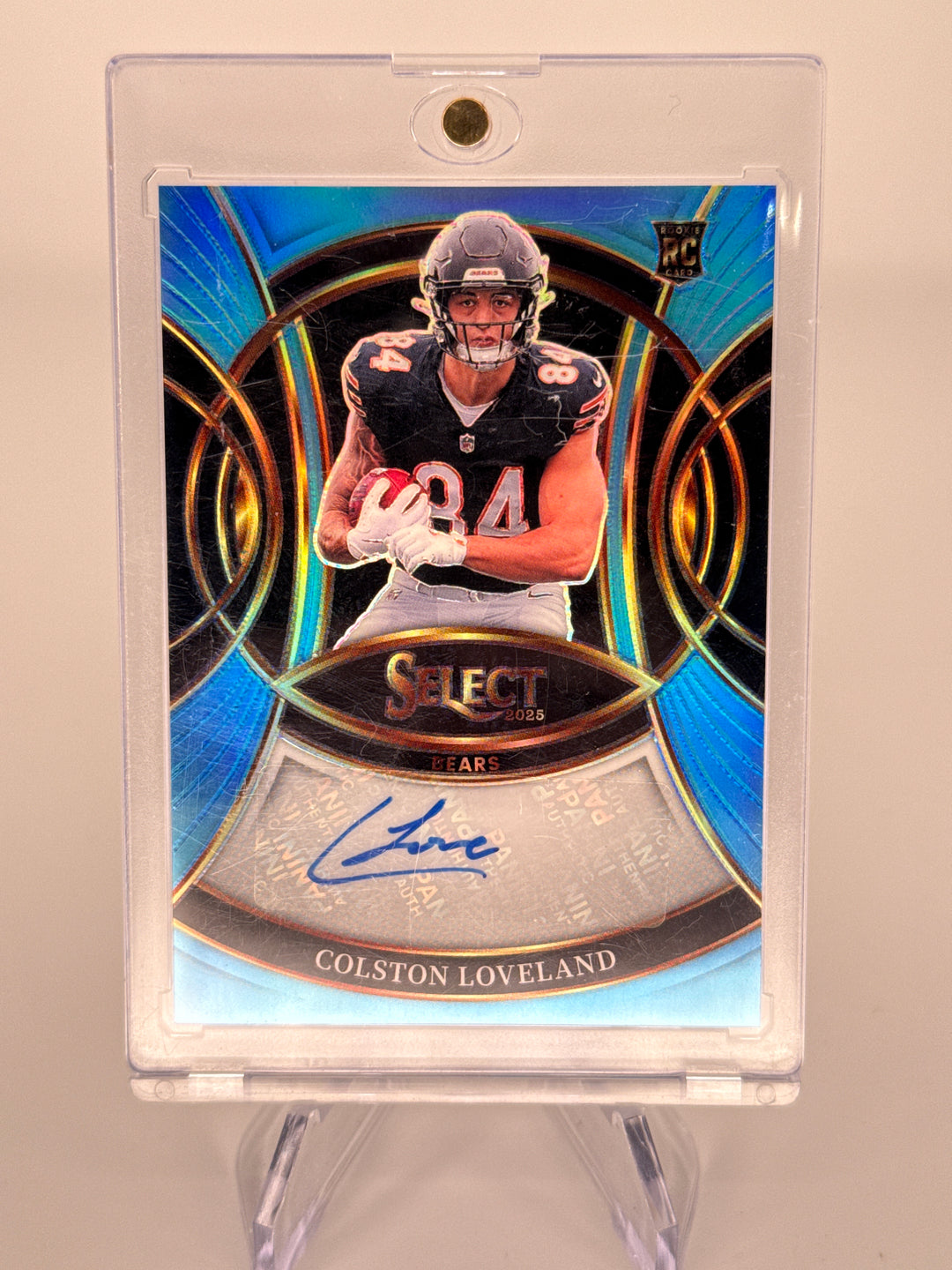 Colston Loveland 2025 Panini Select Light Blue Prizm Rookie Auto, 23/49
