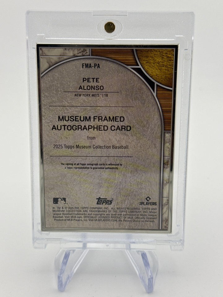 Pete Alonso 2025 Topps Museum Collection Silver Framed Auto, 19/25