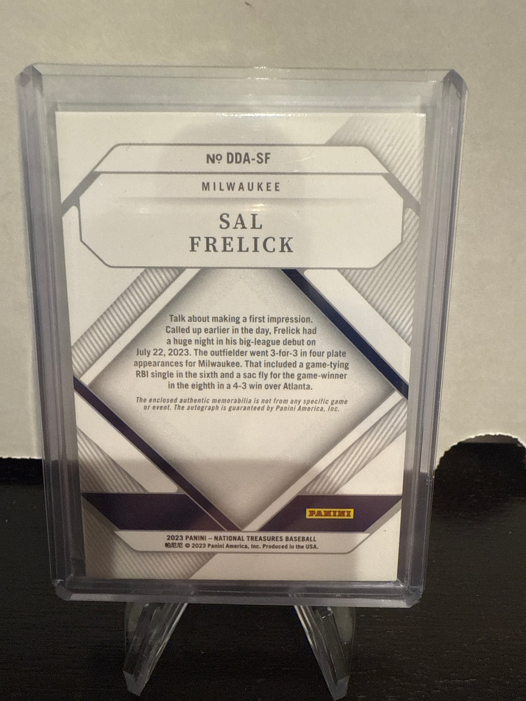 Sal Frelick 2023 Panini National Treasures Dual Relic Rookie Patch Auto, 04/10