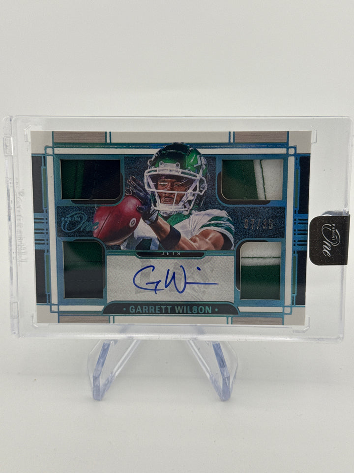 Garrett Wilson 2022 Panini One Rookie Quad Patch Auto, 07/35