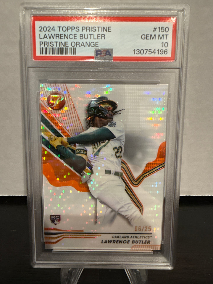 Lawrence Butler 2024 Topps Pristine, Pristine Orange Rookie, 06/25, PSA 10 Gem Mint