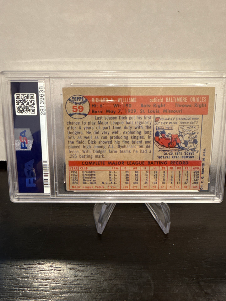 Dick Williams 1957 Topps, PSA 4