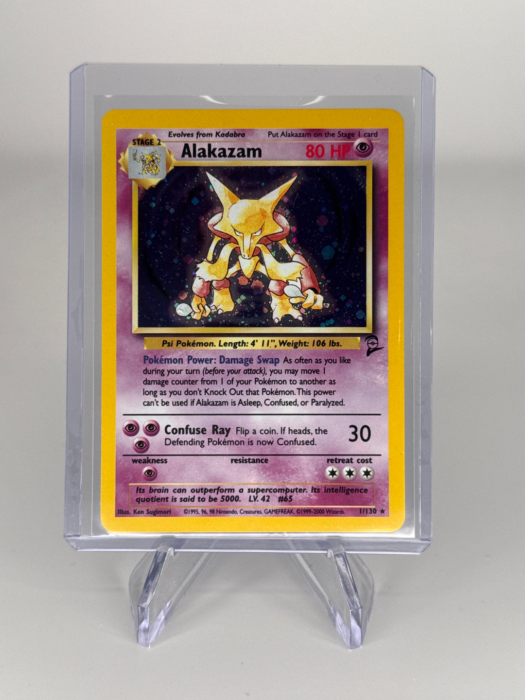 Pokemon TCG 2000 Alakazam Base 2 Holo, 1/130