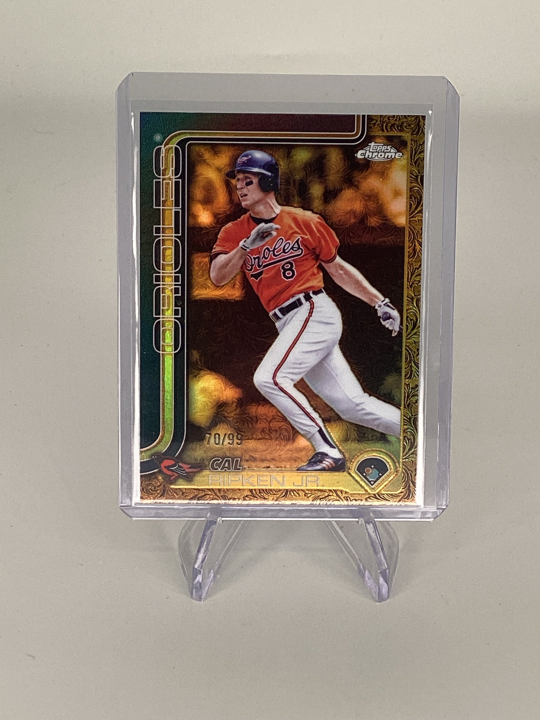 Cal Ripken Jr. 2025 Topps Gilded Collection Gold Refractor, 70/99