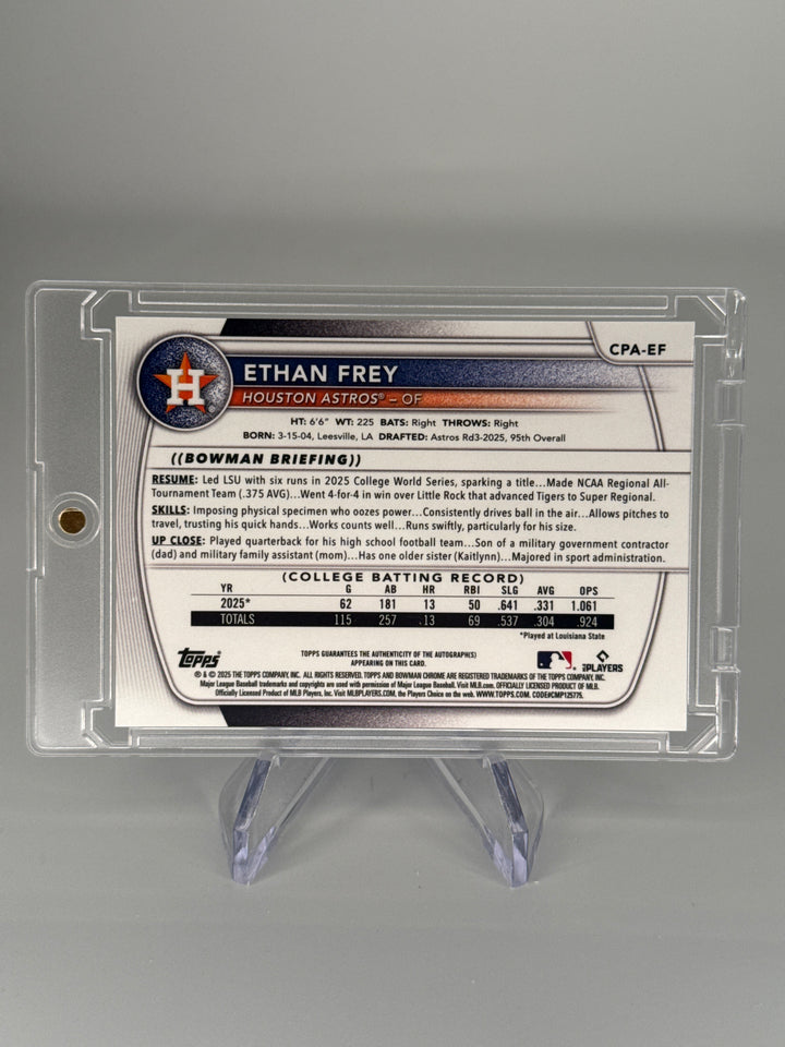 Ethan Frey 2025 Bowman Chrome Blue Wave 1st Auto, 095/150