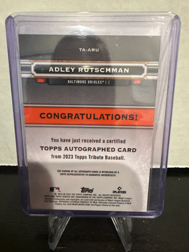 Adley Rutschman 2023 Topps Tribute Rookie Auto, 027/150