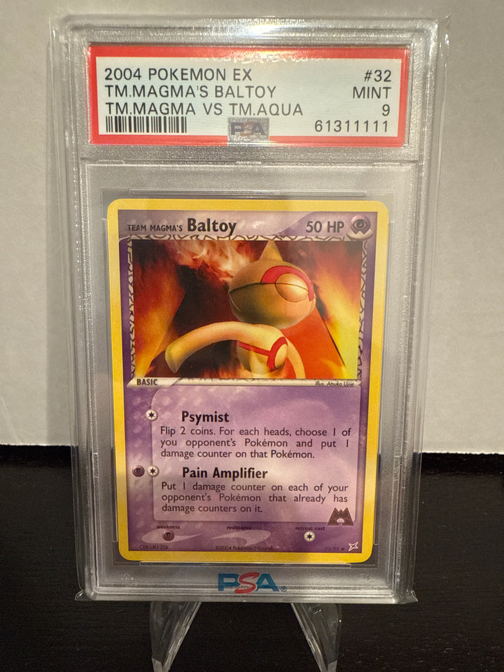 Pokemon TCG 2004 Baltoy Team Magma Vs Team Aqua, 32/95, PSA 9 Mint