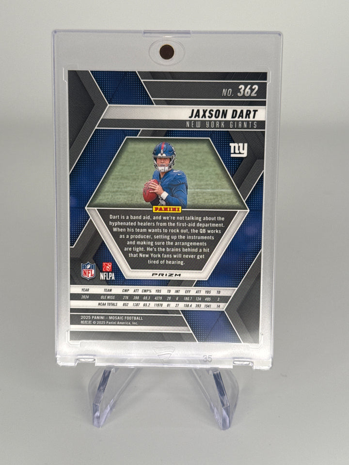Jaxson Dart 2025 Panini Mosaic Red Sparkle SSP Rookie