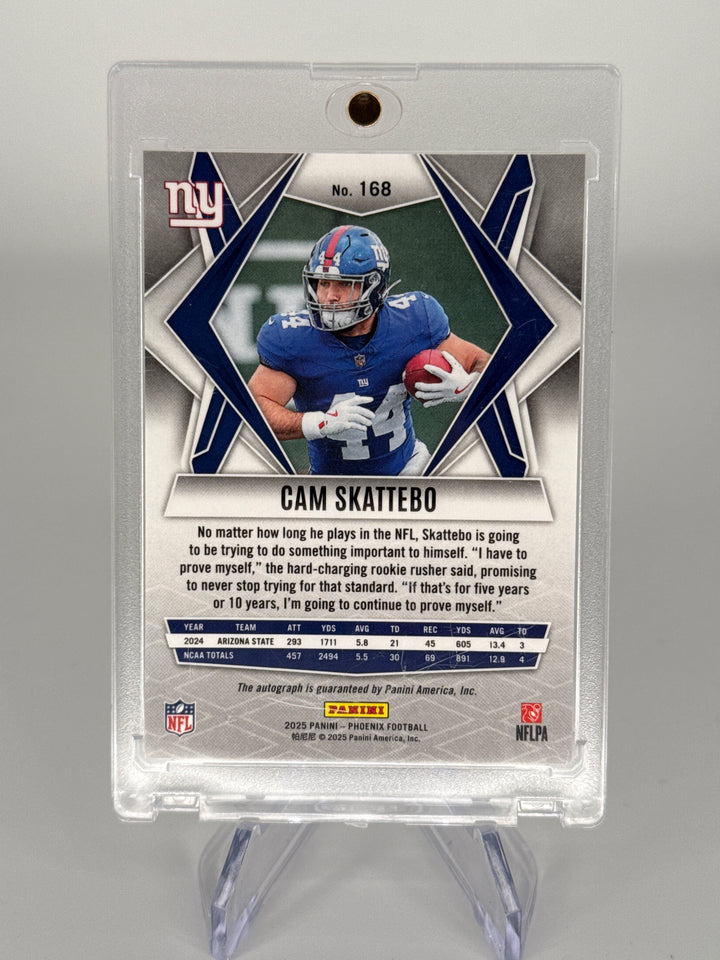 Cam Skattebo 2025 Panini Phoenix Pandora Rookie Auto