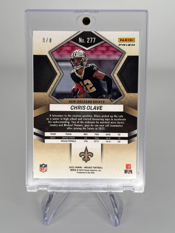 Chris Olave 2022 Panini Mosaic Black Gold Rookie, 8/8