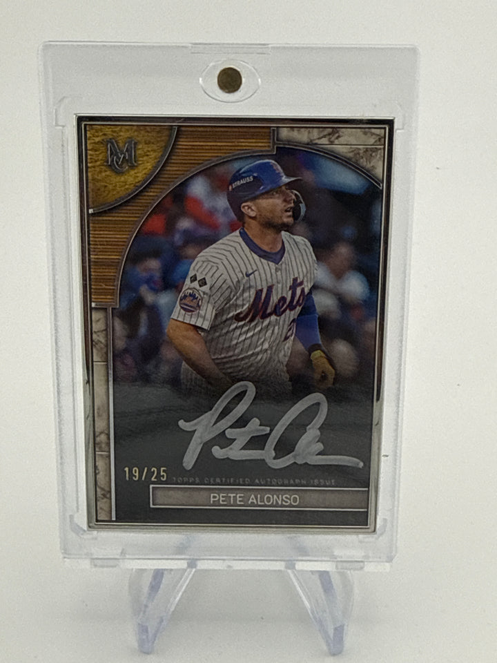 Pete Alonso 2025 Topps Museum Collection Silver Framed Auto, 19/25