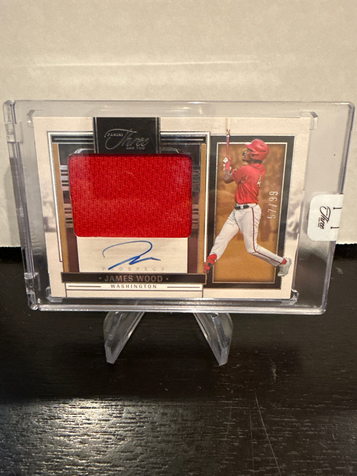 James Wood 2024 Panini Three & Two Prospect Patch Auto, 57/99