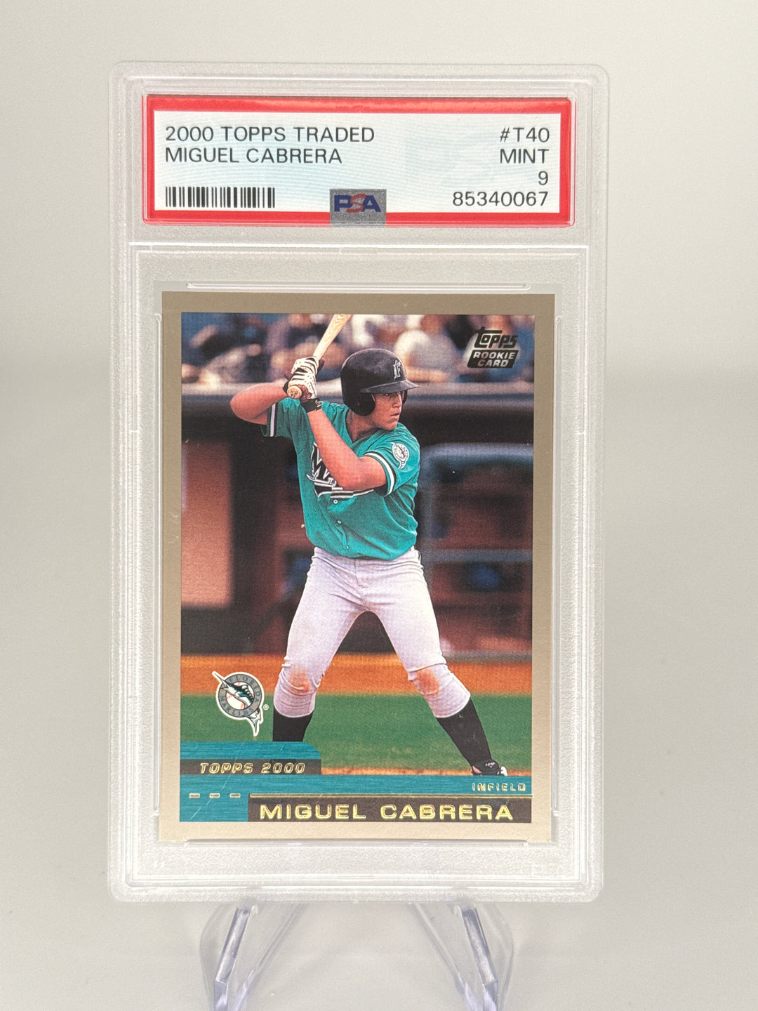 Miguel Cabrera 2000 Topps Traded Rookie, PSA 9 Mint