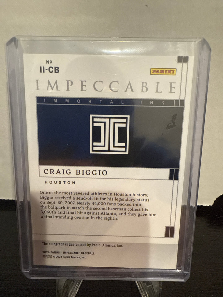 Craig Biggio 2024 Panini Impeccable Immoral Ink Auto Gold, 10/10