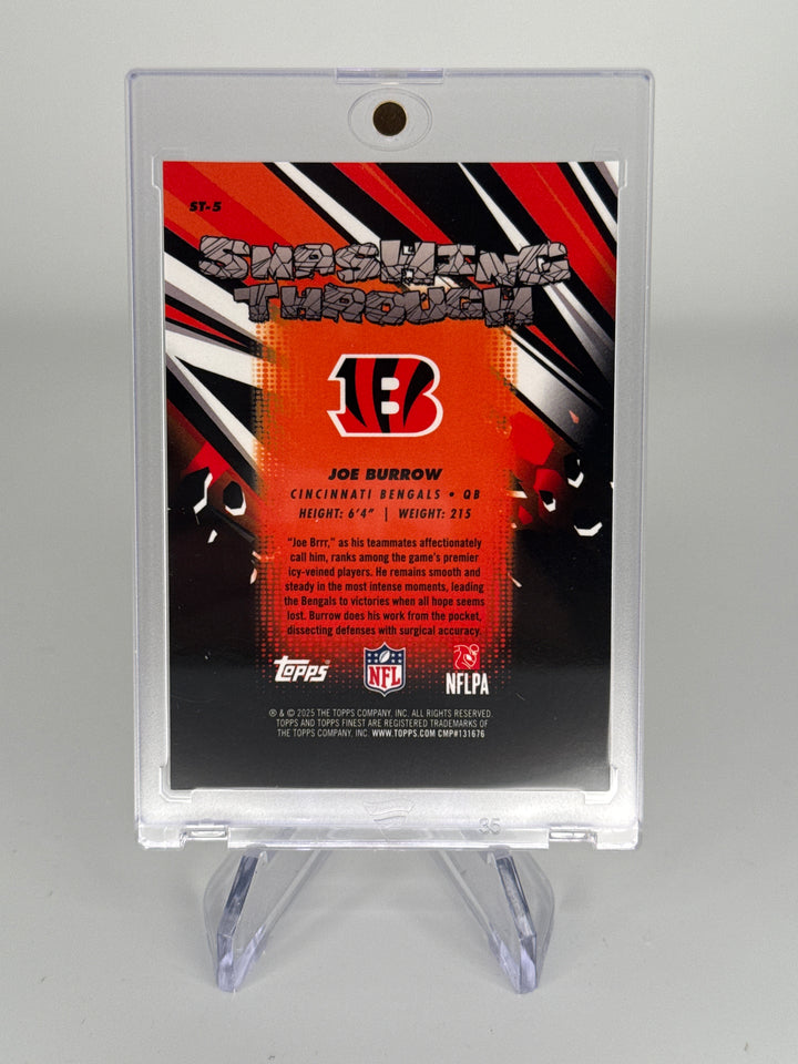 Joe Burrow 2025 Topps Finest Smashing Through SSP Case Hit