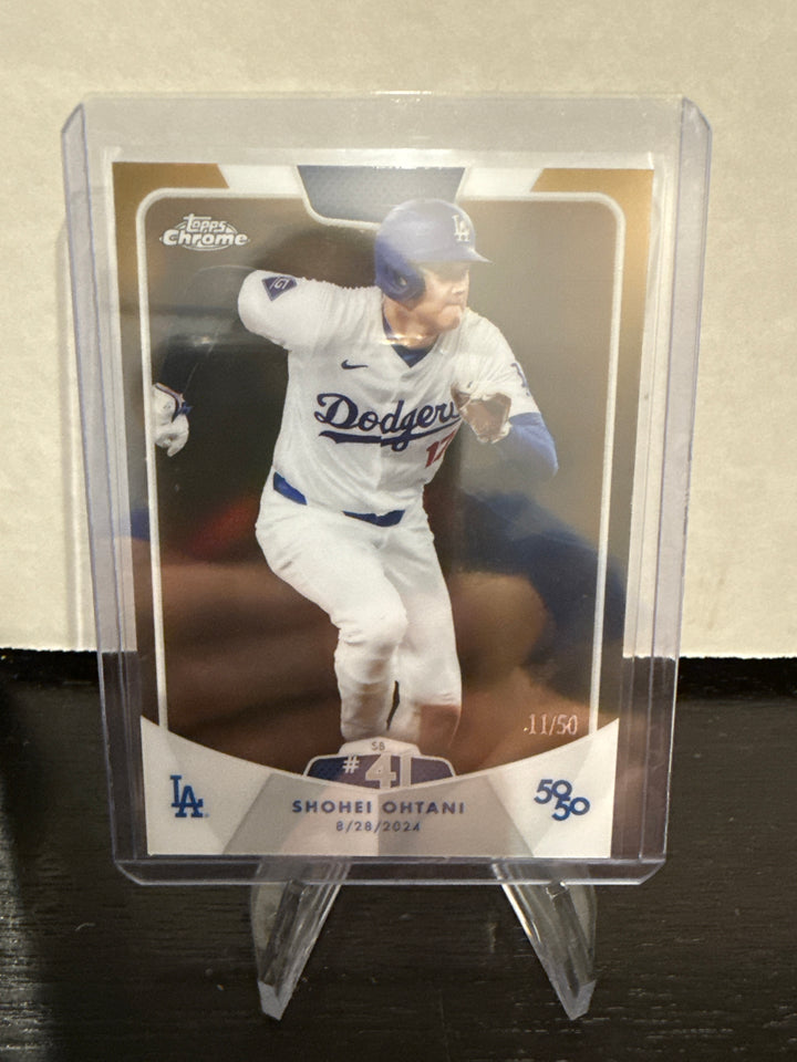 Shohei Ohtani 2024 Topps Chrome 50/50 Gold Refractor, 11/50