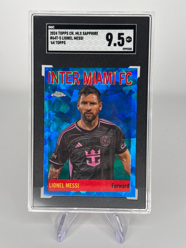 Lionel Messi 2024 Topps Chrome MLS Sapphire 1964 Topps, SGC 9.5 Gem Mint