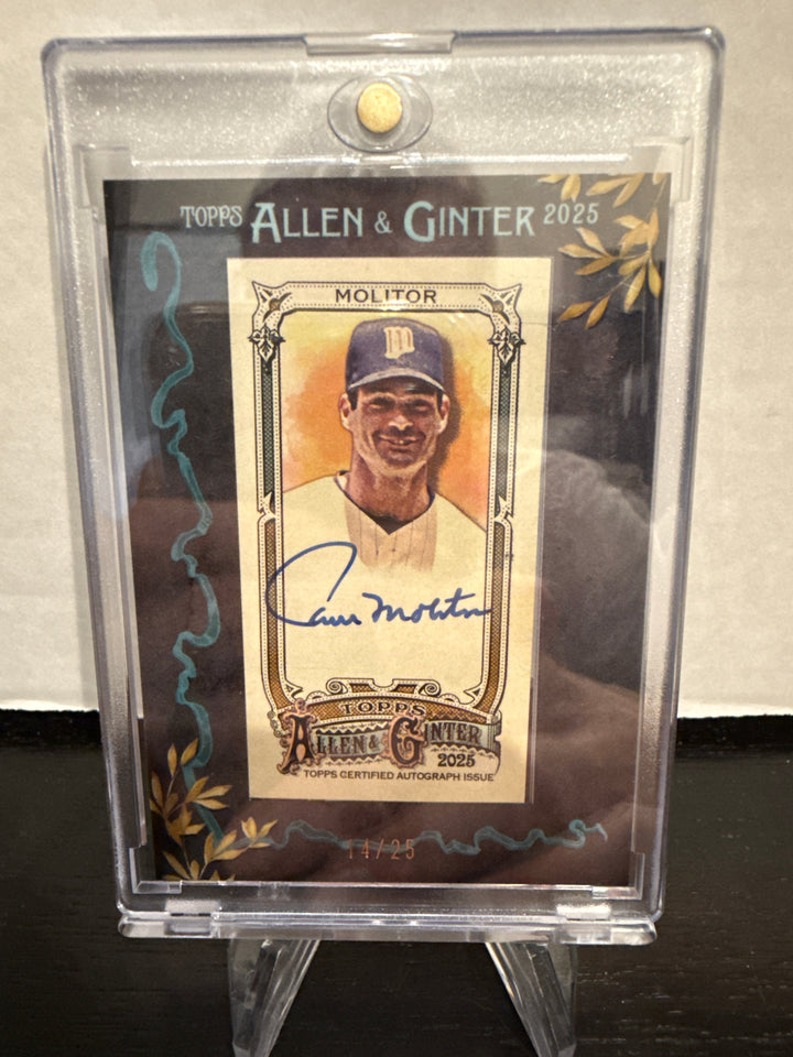 Paul Molitor 2025 Topps Allen & Ginter Framed Auto Black, 14/25