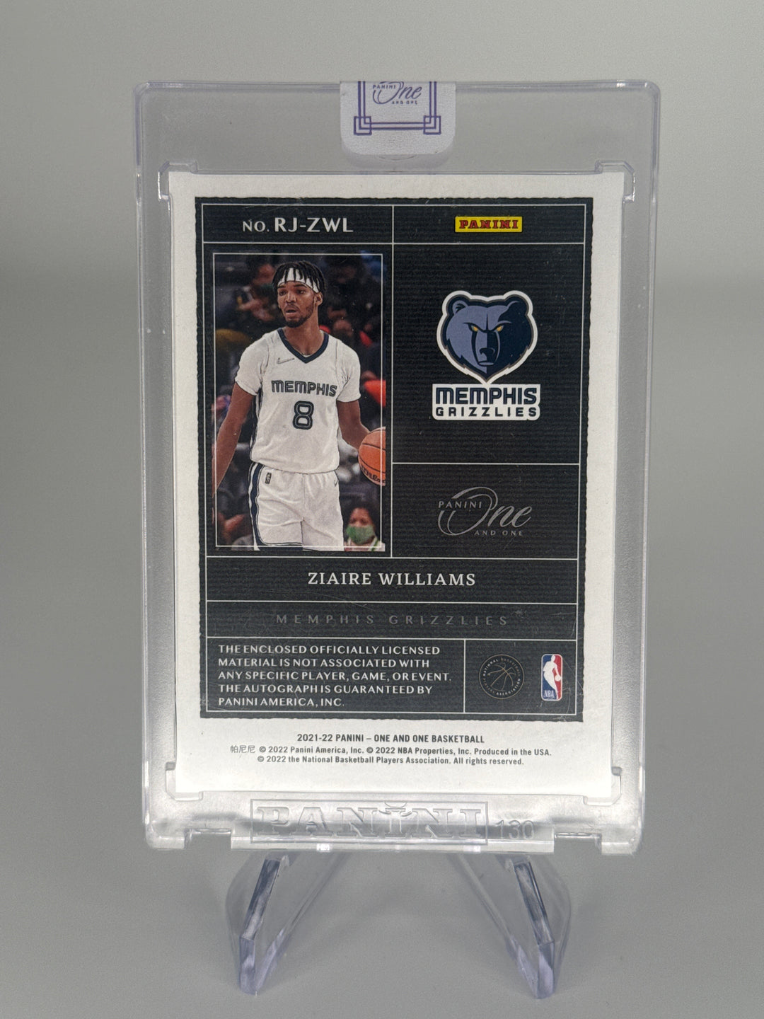 Ziaire Williams 2021 Panini One Rookie Patch Auto Pink, 09/15