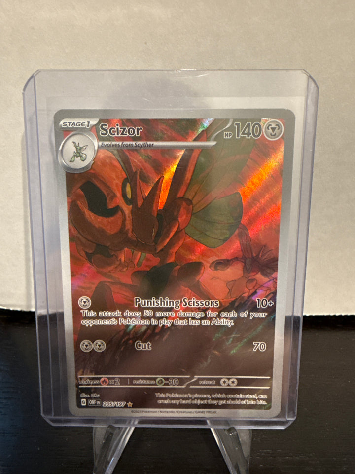Pokemon TCG 2023 Scizor Obsidian Flames Full Art Illustration Rare, 205/197