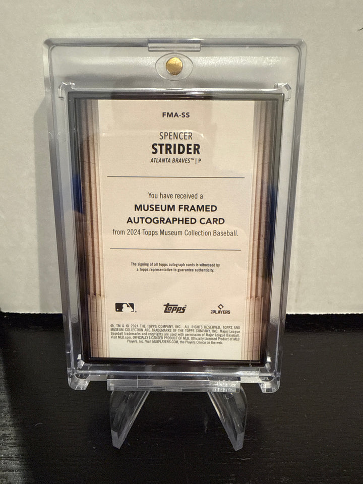 Spencer Strider 2024 Topps Museum Collection Framed Auto Black, 1/5