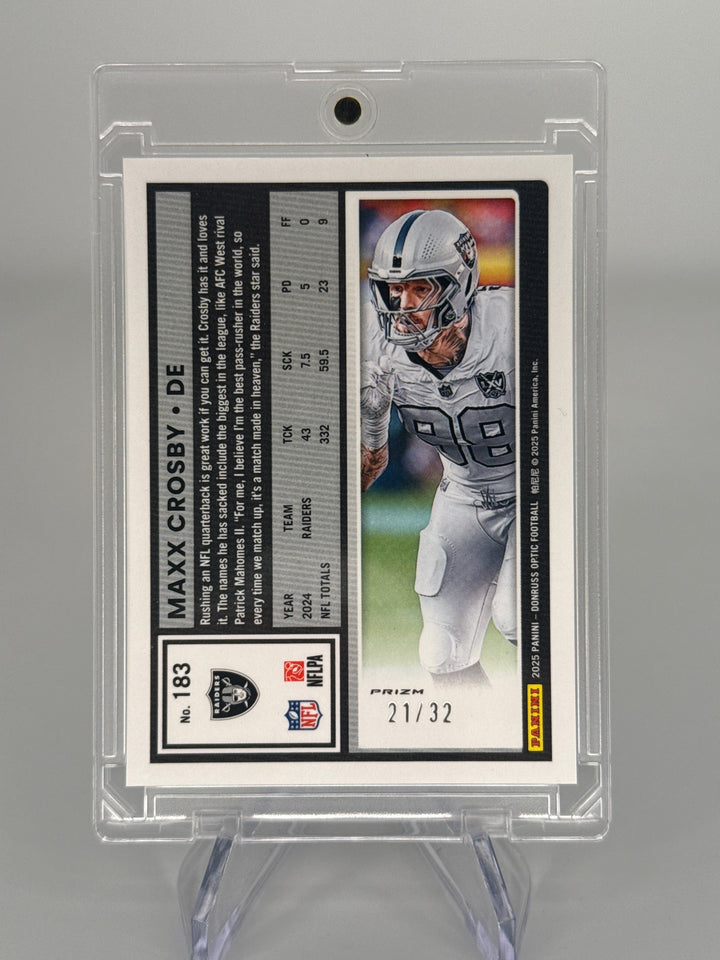 Maxx Crosby 2025 Panini Donruss Optic Team Logo Prizm, 21/32