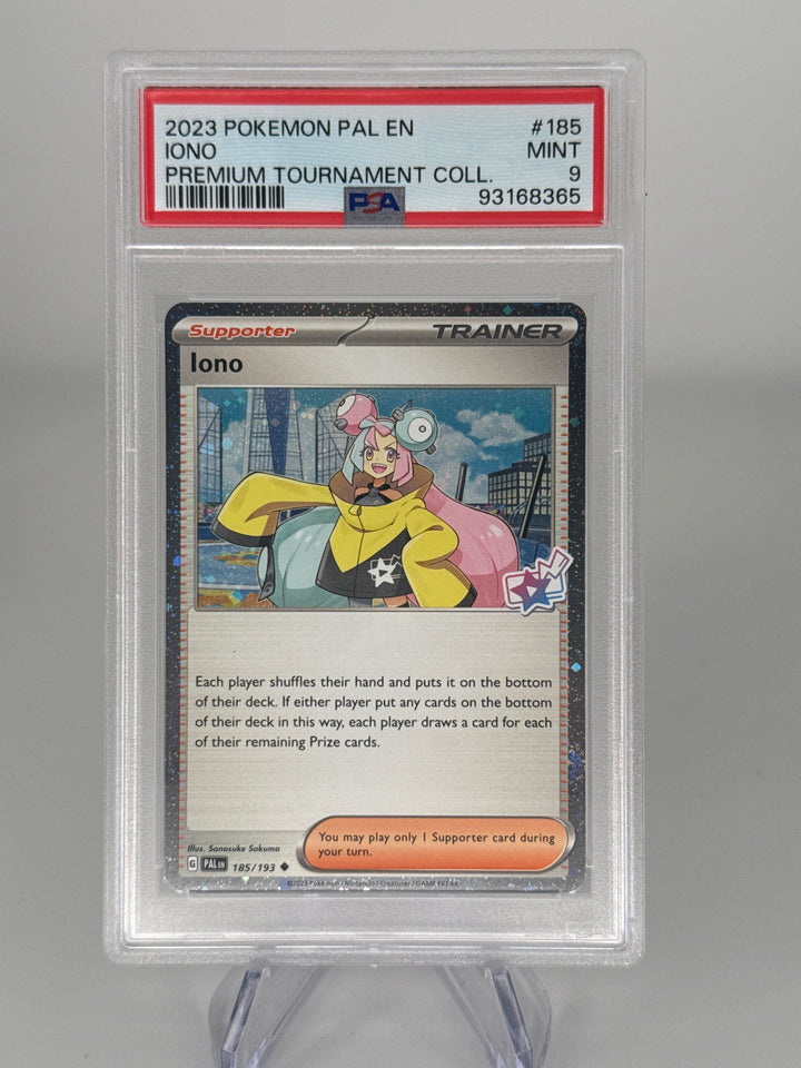 Pokemon TCG 2023 Iono Premium Tournament Collection Trainer, 185/193, PSA 9 Mint