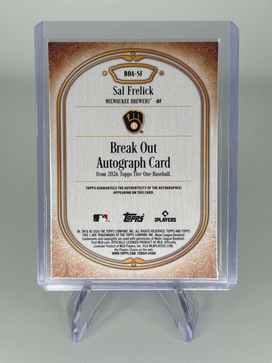 Sal Frelick 2026 Topps Tier One Breakout Auto, 04/10
