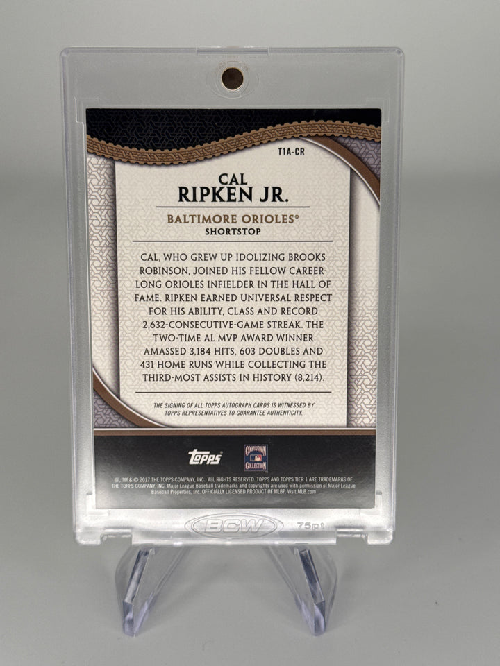 Cal Ripken Jr 2017 Topps Tier One Copper Ink Auto, 15/25