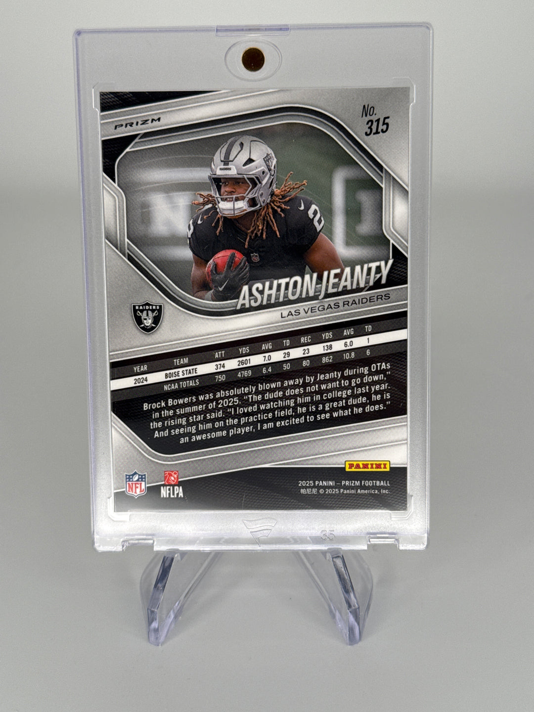 Ashton Jeanty 2025 Panini Prizm Red Sparkle SSP Rookie