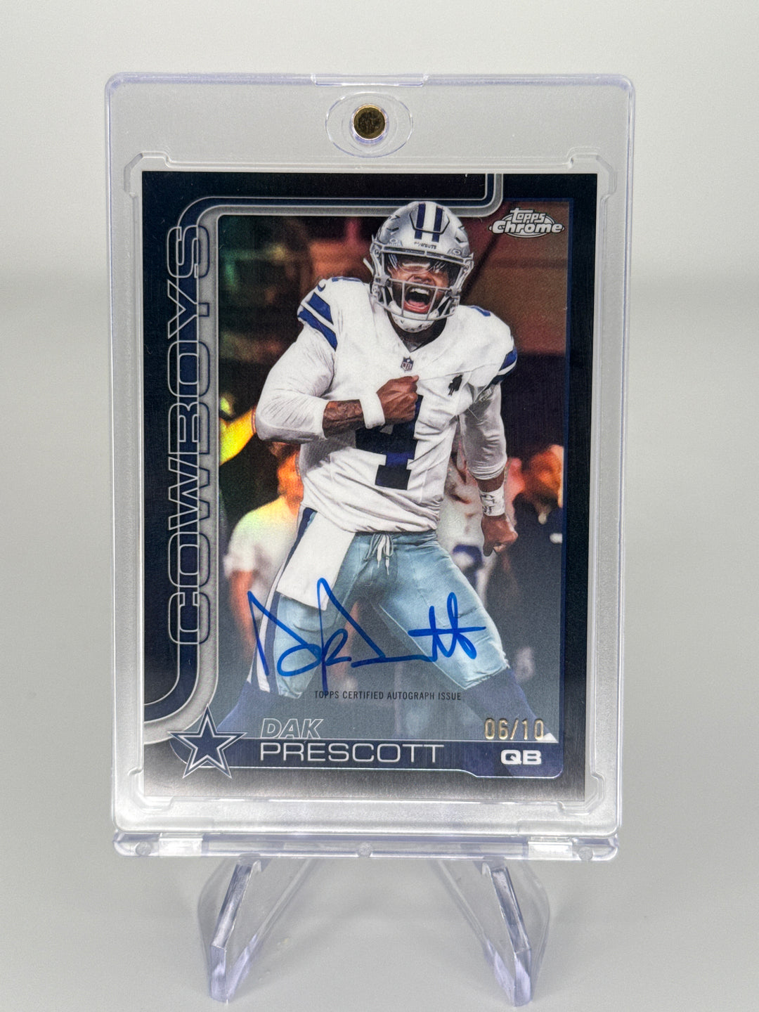 Dak Prescott 2025 Topps Chrome Black Refractor Auto, 06/10