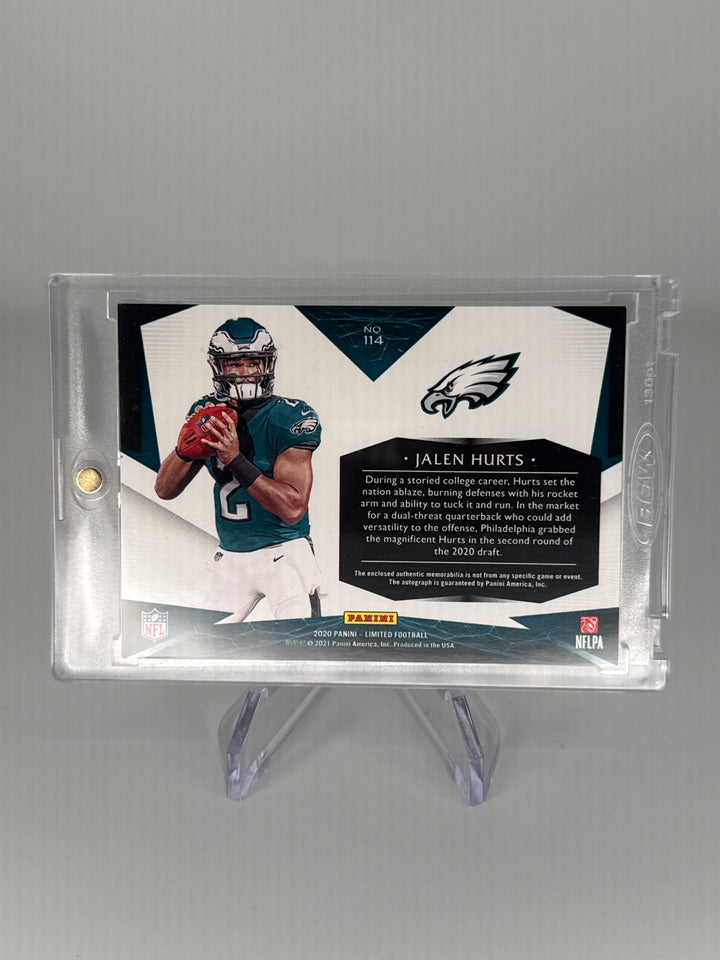 Jalen Hurts 2020 Panini Limited Rookie Patch Auto, 034/175