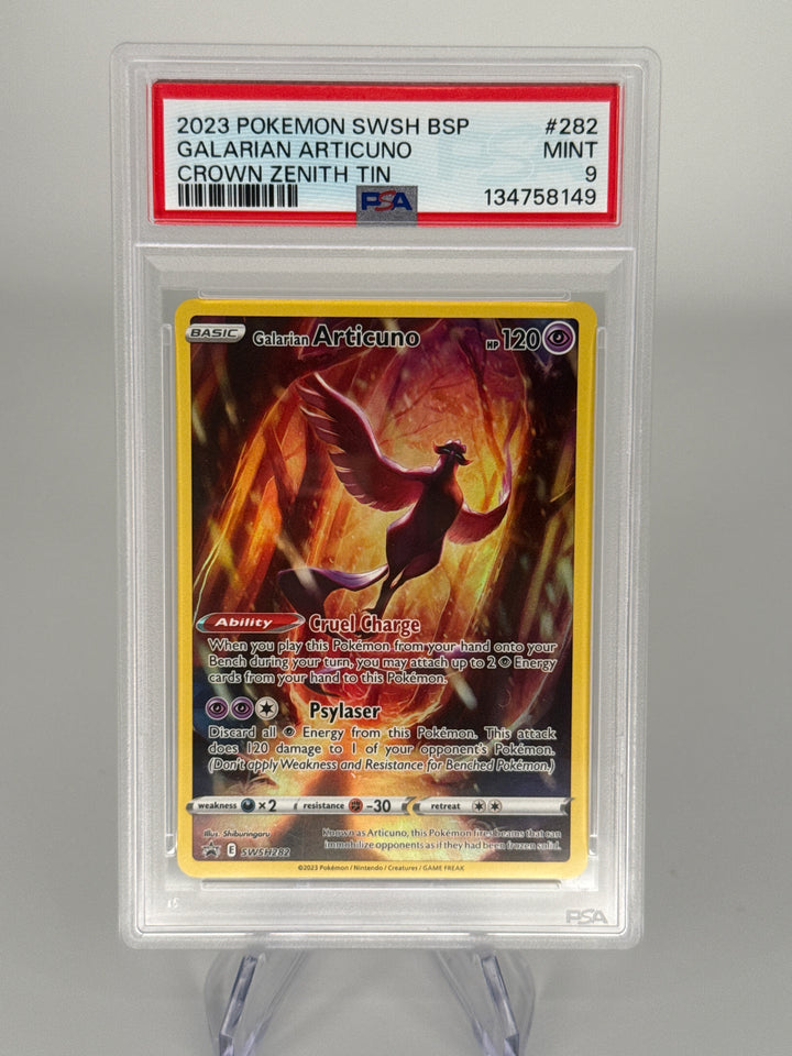 Pokemon TCG 2023 Galarian Articuno Crown Zenith Tin Black Star Promo, SWSH282, PSA 9 Mint